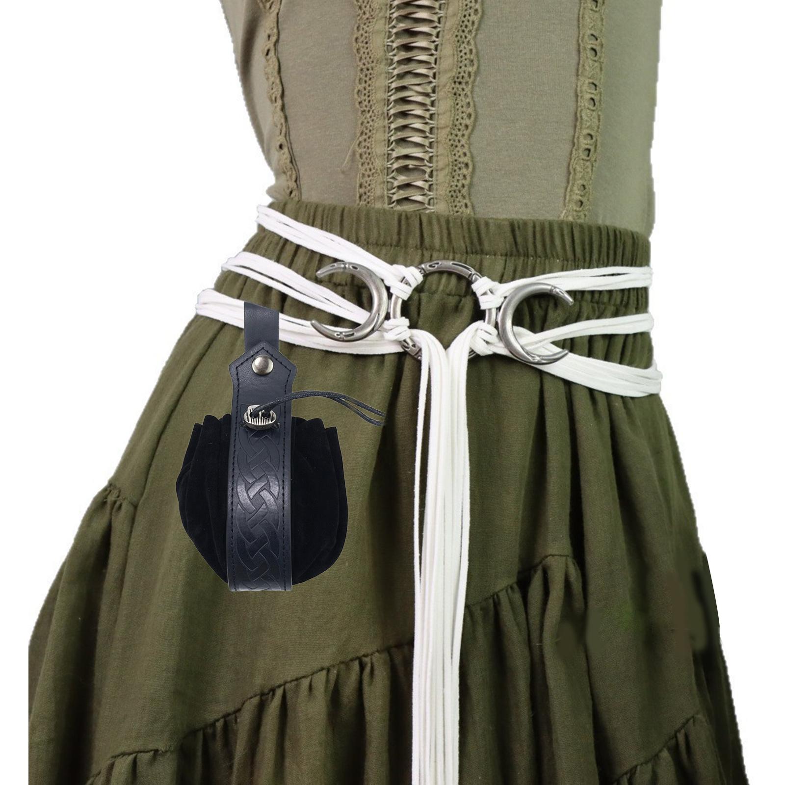 

Nordic Waist Cincher Belt With Waist Pack PU Leather Pouch Belt For LARP Cosplay Costume Event Wtich Dressingup Props S10