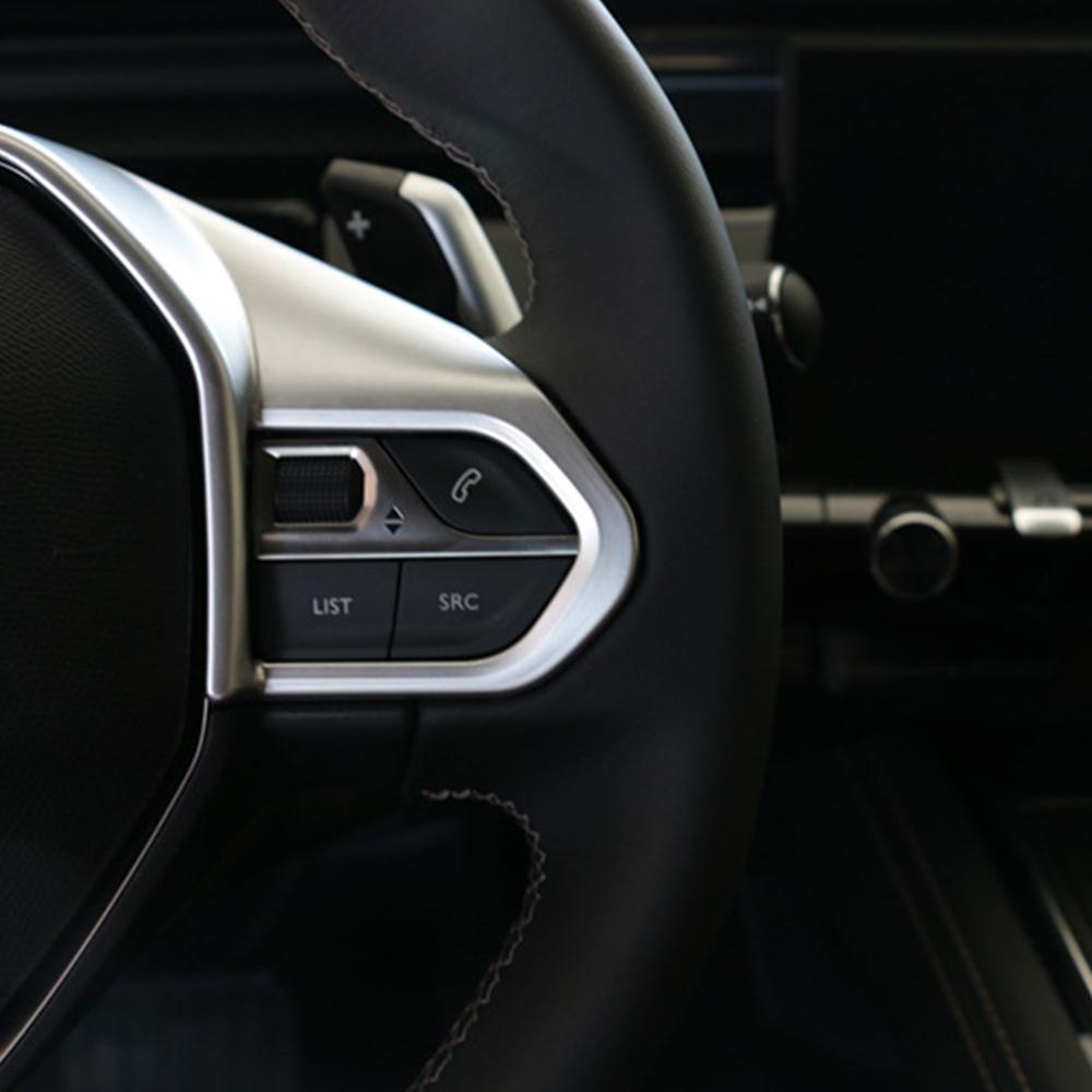 Car Steering Wheel Panel Cover Sequins Trim for Peugeot 2008 2019 2020 2025 2025 ABS Carbon Fiber Interior Sticker