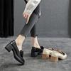 Genuine Soft Leather British Style Women's Square Toe Loafers New Design Spring Fall Bow Detail Mid Heel Casual Shoes Hot Sale