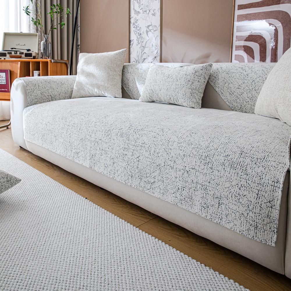 

New Leather Sofa Cushion, Universal In All Seasons, Non-Slip Seat Cushion Cover, Seat Cushion Back, Armrest Towel Cover, Beige 70*70cm серый