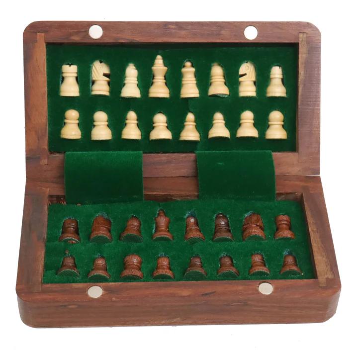 @RoyalChessMall-Golden Rosewood Wooden Inlaid Magnetic Chess UKS6-80%OFF