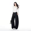Women's Non-Sticky Wide-Leg Jeans: Spring Loose, Curved Style, Slim-Fit Pants