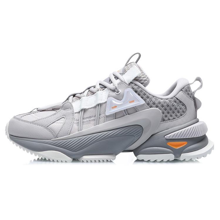 New LiNing Nebula M1 Cushioning Anti Slip Wear Resistant Breathability Low Top Sports Casual Shoes Men's Gray White AGCQ201-4