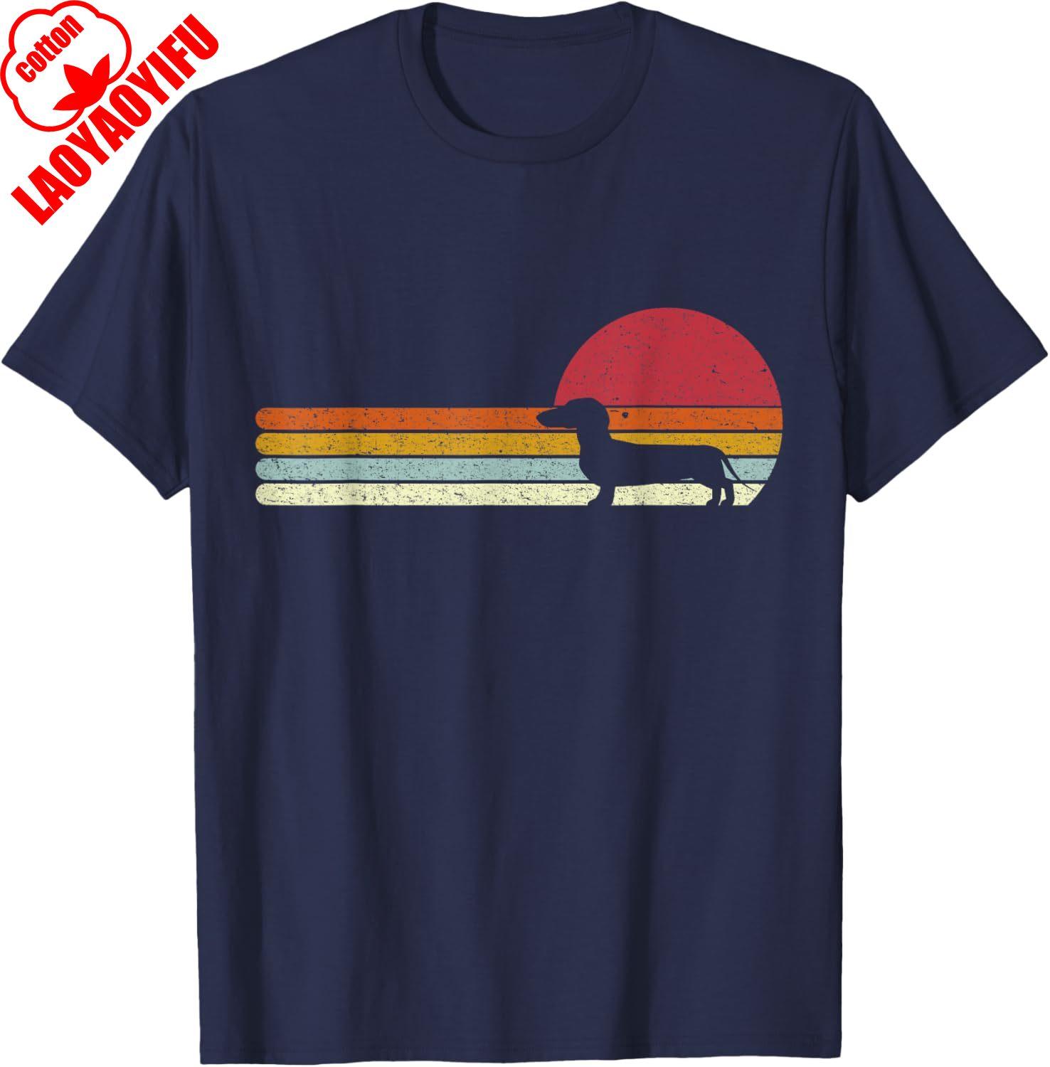 

Dachshund Silhouette Sunset Dog Owners T-Shirt for Woman Man Summer Cotton Printed T-shirt Casual Streetwear Clothes 4XL