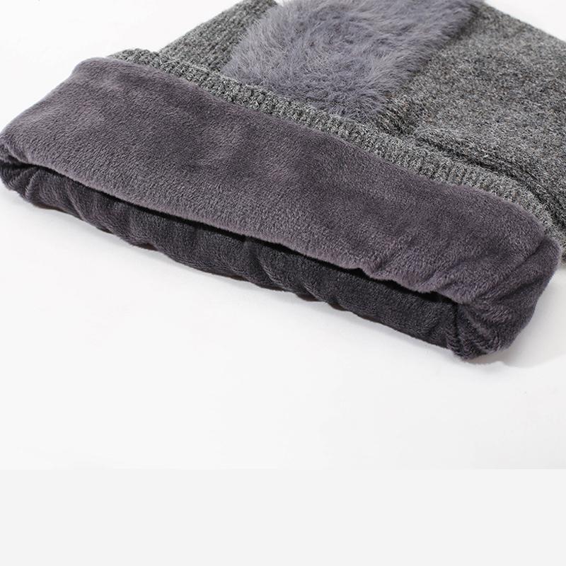 Winter Hat Men Women Velvet Thick Warm Knitted Hat Outdoor Solid Color Hat Scarf Integrated Hat