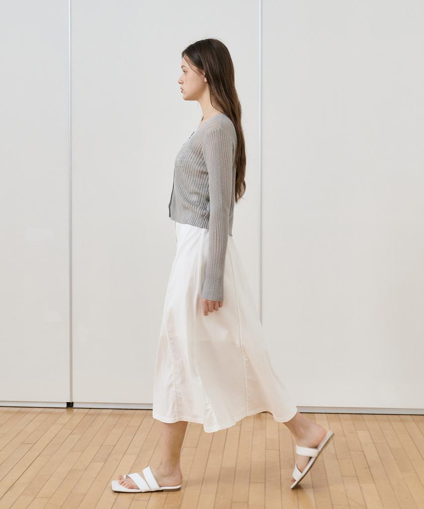 Bye Bye Seop Stitch Long Skirt White [T52]