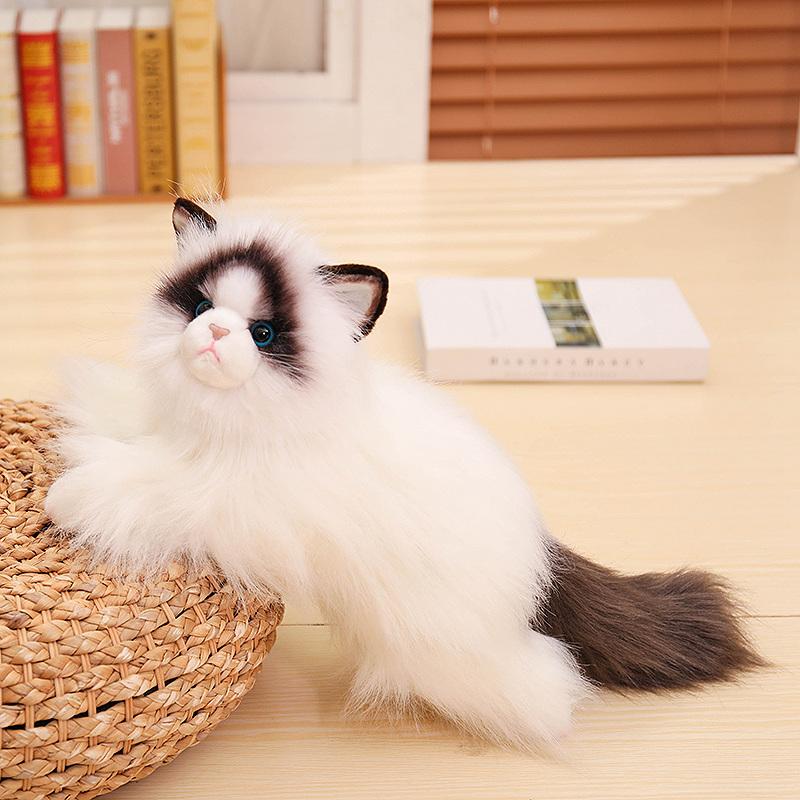 50CM Simulated Ragdoll Cat Plush Toys Soft Stuffed Doll Fluffy Lying Siamese Cat Calico Cat Doll Lovely Pet Accompany Gifts