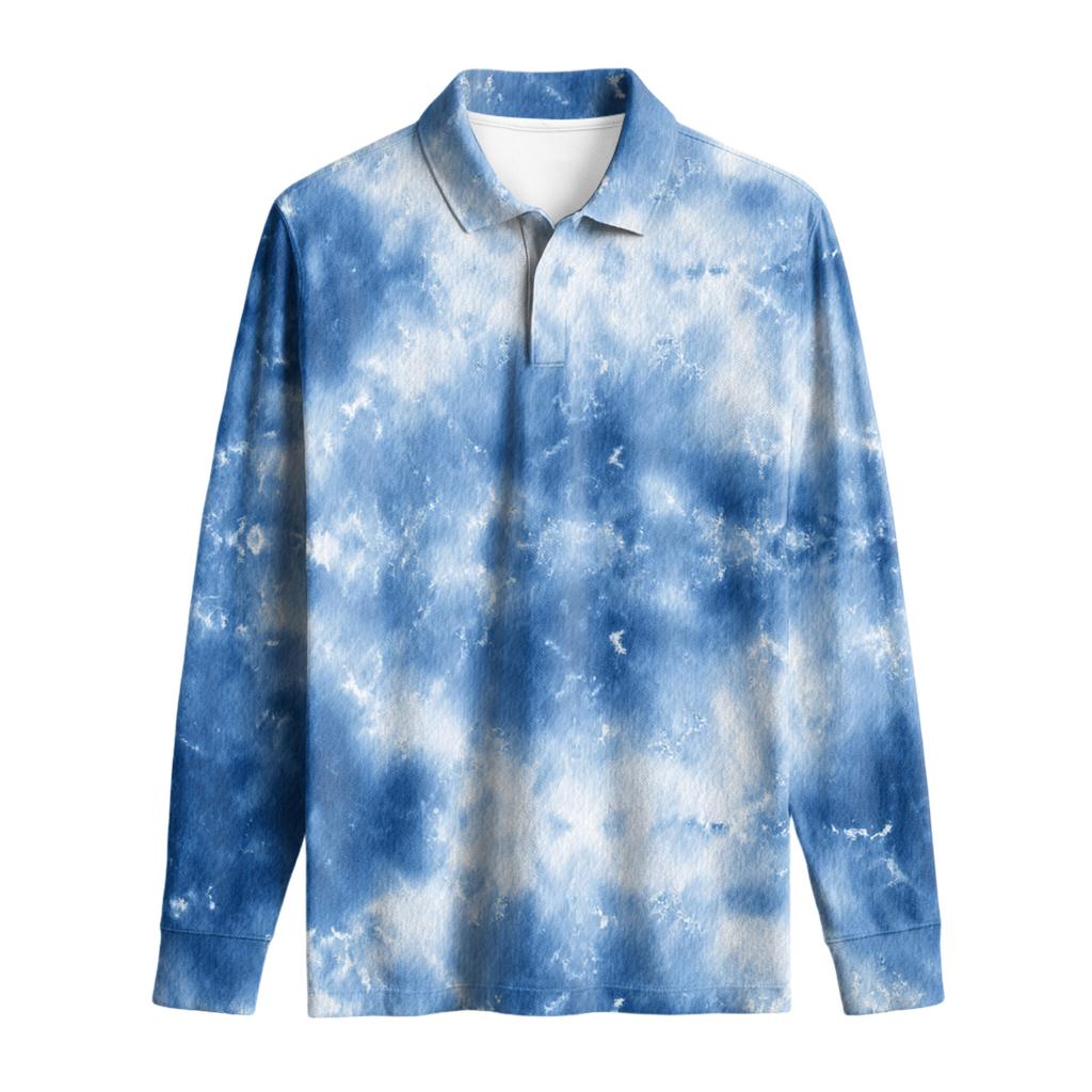 Men's Casual Retro Small V-neck Long-sleeved Top