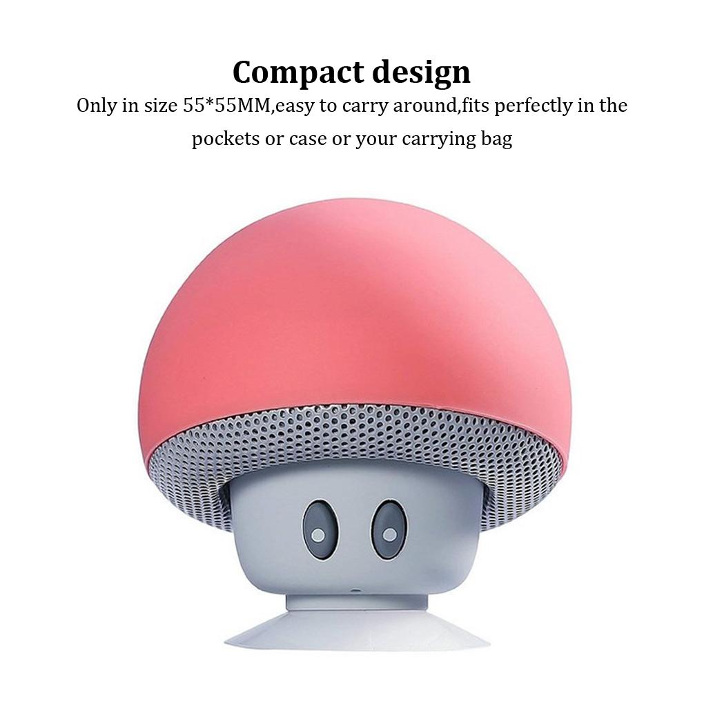 Cartoon Mushroom Bluetooth Speaker Suction Cup Phone Bracket Portable Stereo