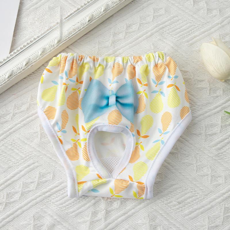 Pet Diaper Pants Female Dog Sanitary Pants Washable Reusable Heat Period Pet Underwear Hygiene Shorts Adjustable Soft Printed Small Pets