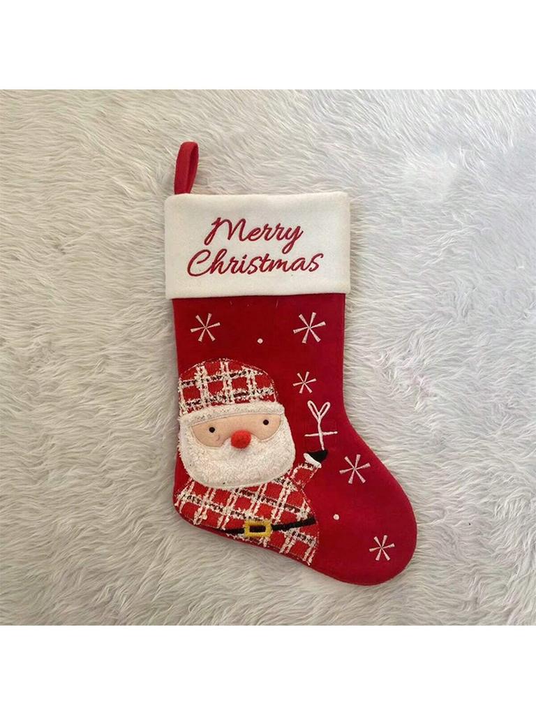 1PC Cartoon Snowman Old Man Elk Pattern Christmas Socks Gift Bag New Year Christmas Decorations Pendant Gift Props