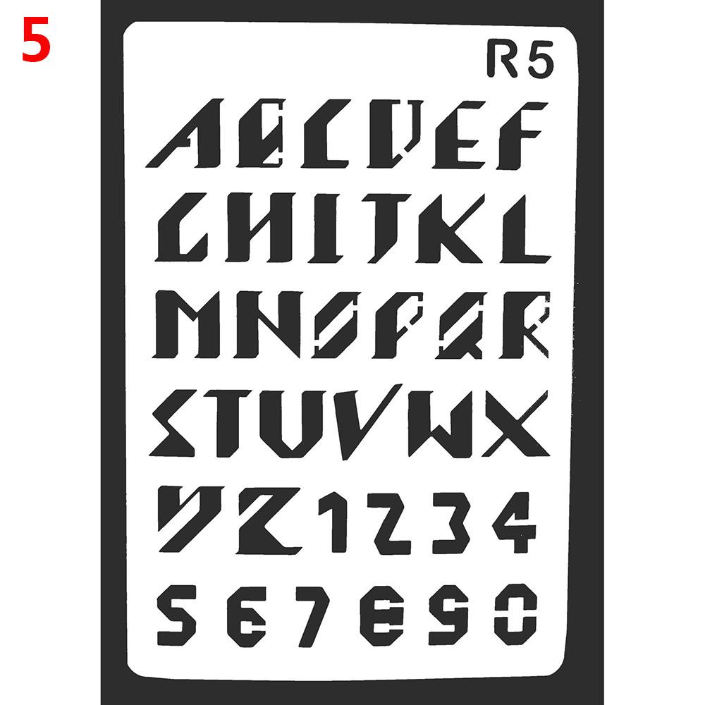 Bastelarbeiten Scrapbooking Prägung Buchstaben Alphabet Wandmalerei Abdeckspray Schichtschablonen