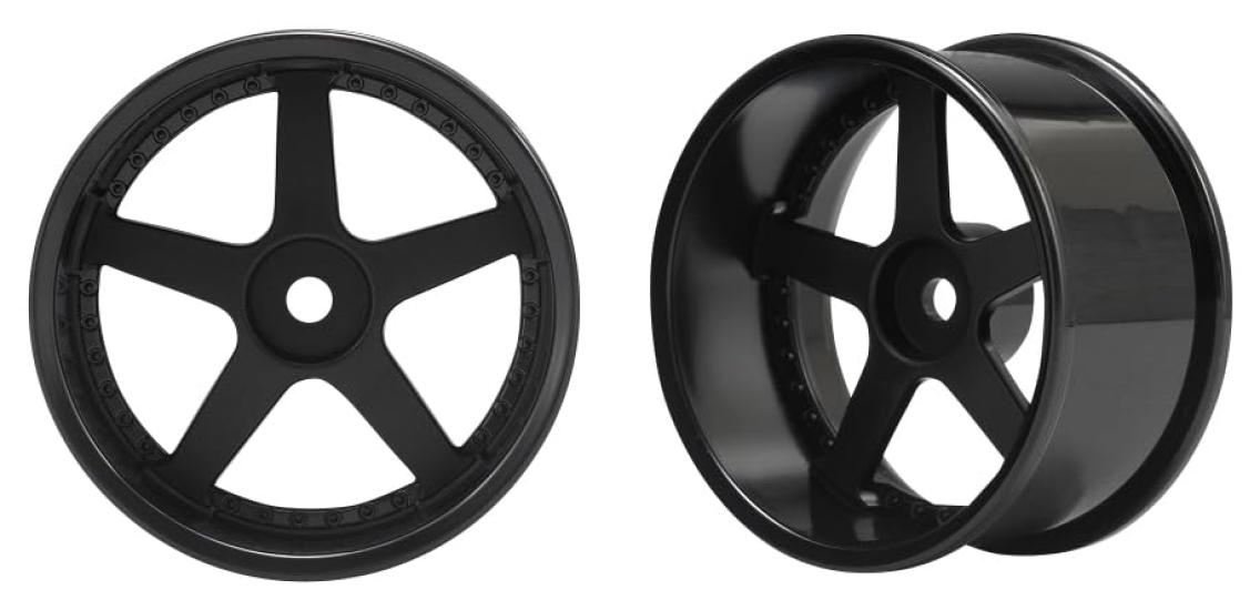 

Yokomo 5-Spoke Wheels (Black) for Drift, 8mm Offset, Set of 2, RP-6113B8A
