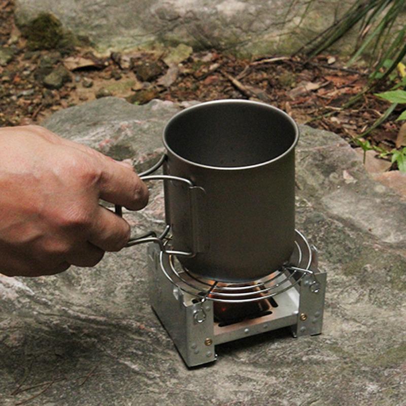 Outdoors Portable Solid Alcohol Fuel Folding Furnace Mini Picnic Burner Galvanized Iron Camping Stove Cooking Camping Equipment