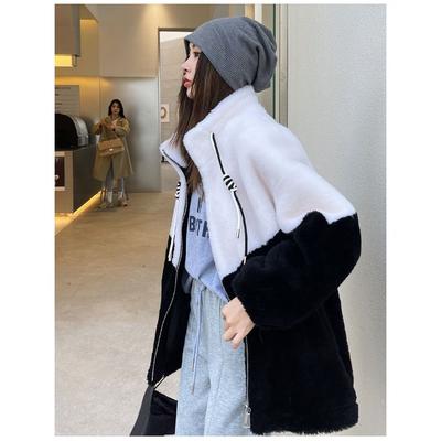 Luxury Lamb Fur Coat Women Shearling Jacket Winter Warm Mid Length Outerwear Fashion