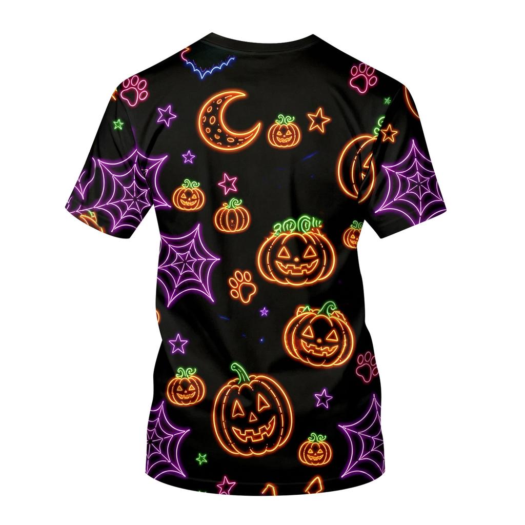 Women's Casual Halloween Printed Short Sleeve T-Shirt Top