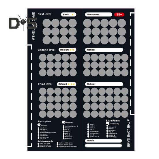 

Скретч-постер ко Дню святого Валентина для пар 100 позиций для свиданий Приключения перед сном Идеи для свиданий Плакат на годовщину чёрный