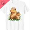Süßes Capybara Garten T-Shirt Perfekt für Familienzeit T-Shirt Grafik T-Shirts Baumwolle Damenkleidung Oberteile Kawaii Kleidung Ropa Mujer