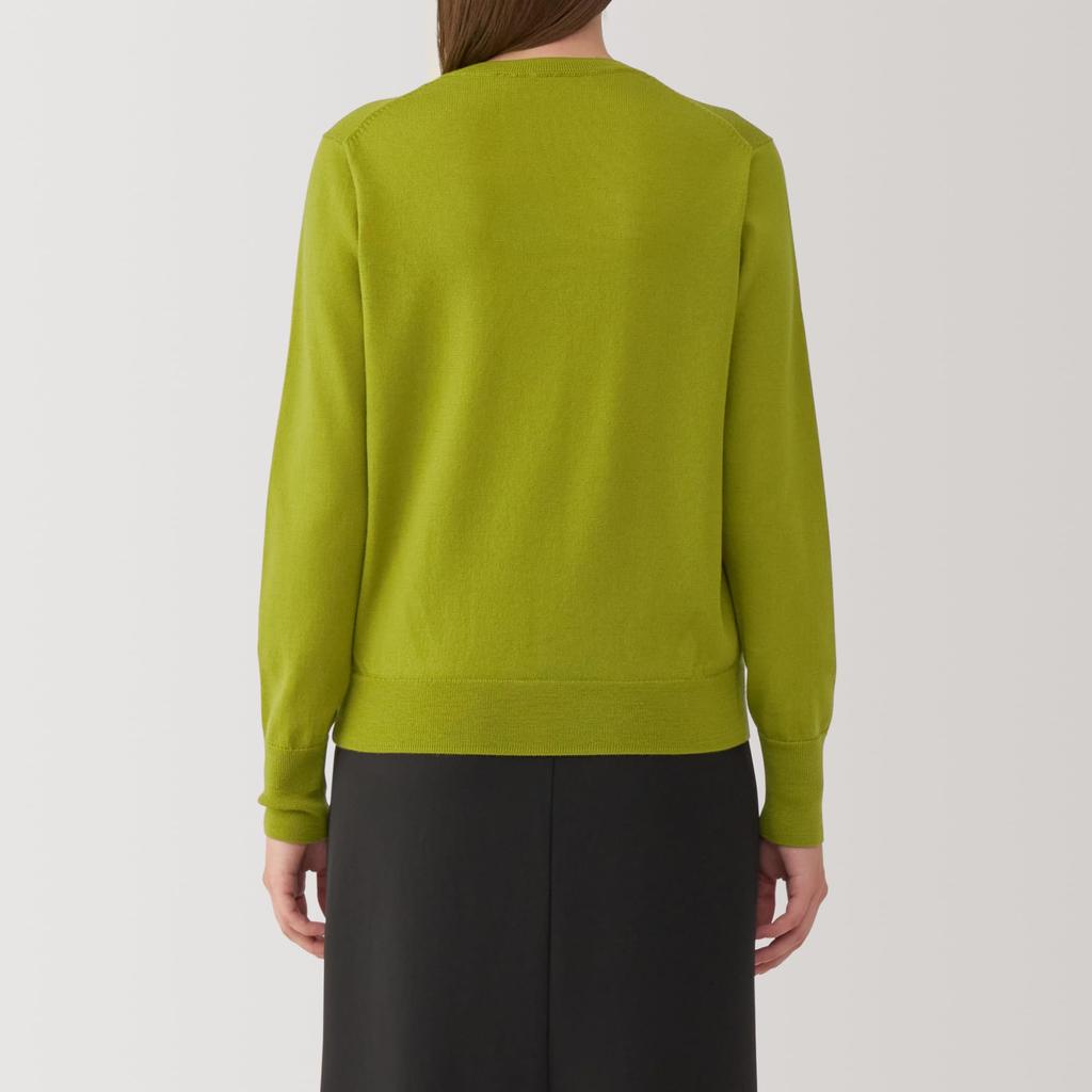 MUJI Washable Wool Crew Neck Light Size S Women's High-Gauge Sweater, Green, (BAC11A4A)