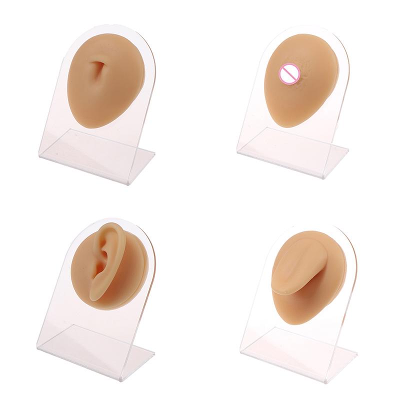 Silicon Ear Eye Nose Mouth Tongue Navel Piercing Model Press Needle Display Tool