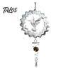 Talos Reflective Flower Wind Spinners, Outdoor Garden Decor, Sparkly Spinner with Bird Pendant, Metal Chimes Gifts for Patio Balcony Yard