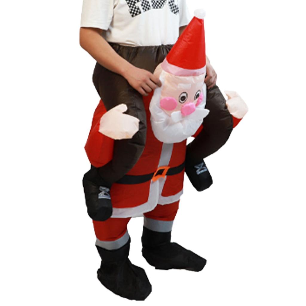 Santa Costume Funny Father Christmas Riding Inflatable Show Party Cosplay Role Playing Props Adult(150 190cm)