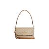 New Canvas With Leather Portable Crossbody Bag, Shoulder Bag Women's Khaki CA529-IMNLJ