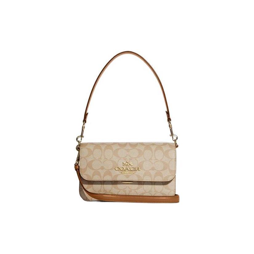 New COACH Canvas With Leather Portable Crossbody Bag, Shoulder Bag Women's Khaki CA529-IMNLJ
