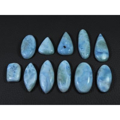 238Cts. Natural Larimar Pectolite Mix Cabochon Loose Gemstone 11 Pcs Lot C-825