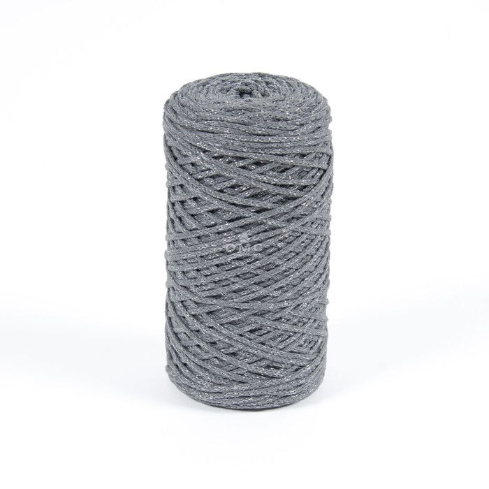 Fil Coton Recyclé Eco Vita Metallic 4mm Col. 12 gris