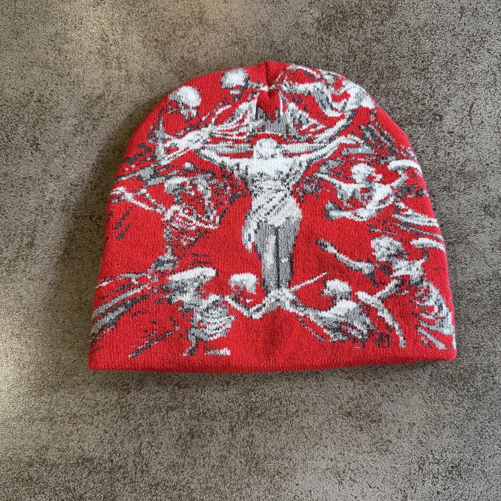 Y2k Street Fashion Knitted Hat With Thermal Acrylic Fabric For Winter And Fall Use