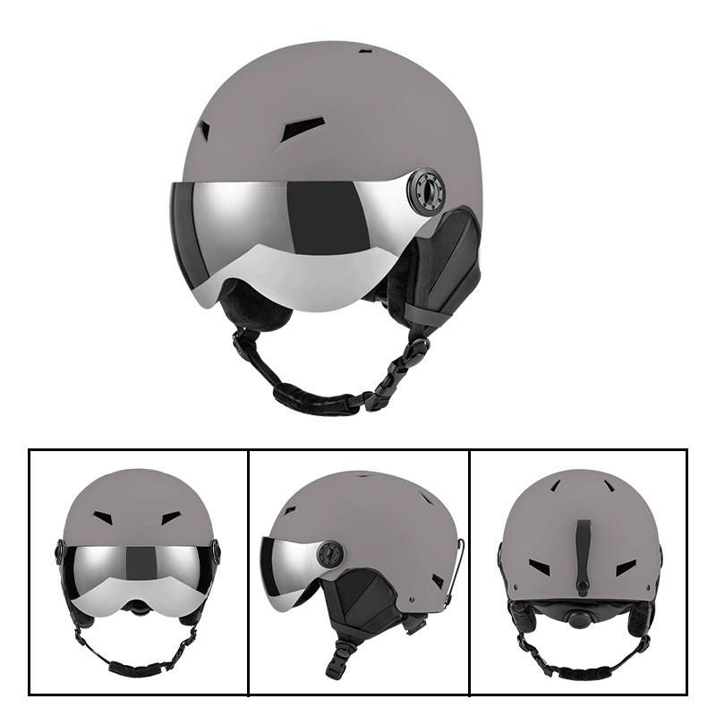 Unisex Ski Helmet With Integrated Goggles Snowboarding Winter Sports Safety Gear