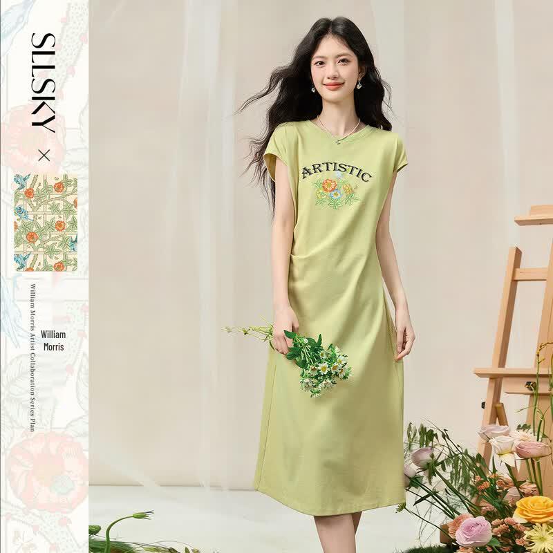 Sllsky IP Co-branded Printed Short-Sleeve Dress S