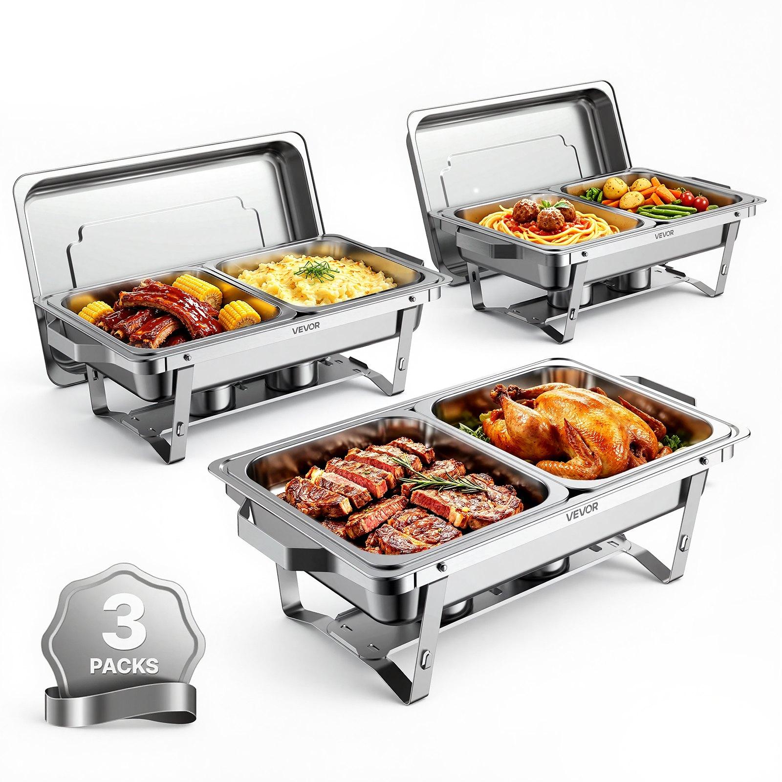 VEVOR 3 Packs Chafing Dishes for