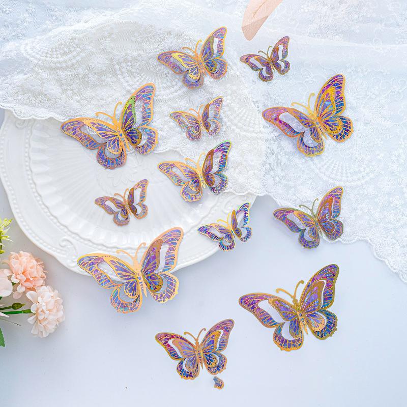12Pcs Waterproof Butterfly Stickers Self Adhesive Ideal for Scrapbooking and DIY Projects