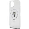 Karl Lagerfeld Klhmp14Shmrskch Iphone 14 / 15 / 13 6.1 Biały/White Hardcase Ring Stand Karl&Choupettte Magsafe