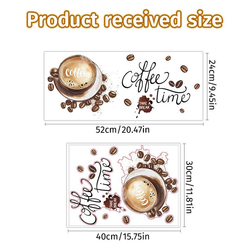 

Новая английская наклейка на стену с кофейной чашкой для гостиной, кухни, водного бара, украшение для дома, самоклеящаяся 30*40