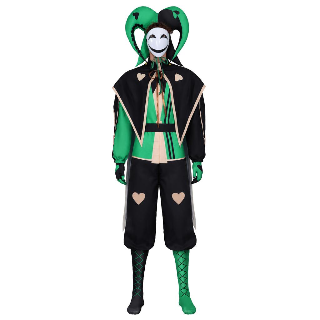 Freak Circus Cos Costume Pierrot Full Set Horror B Game Cosplay Halloween Clown Freak Costume