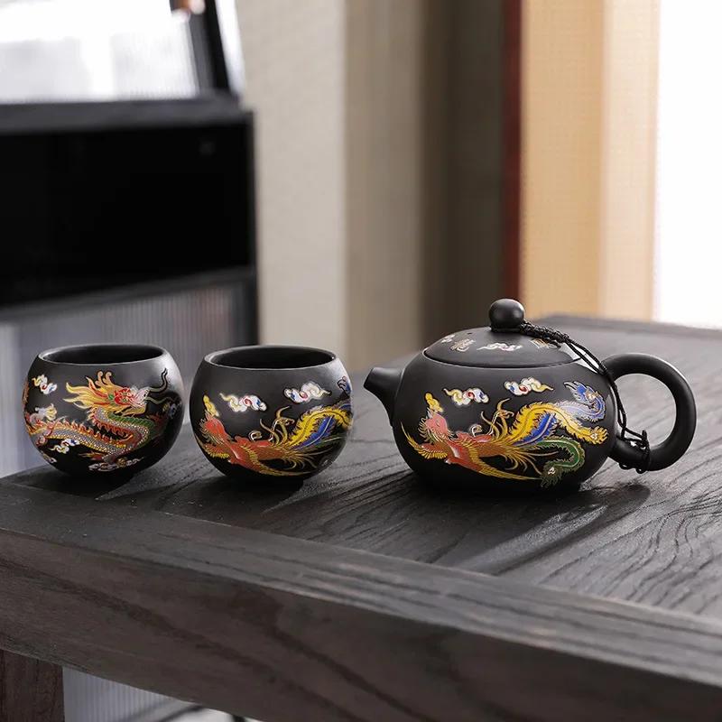 Handmade Zisha Xishi Teapot Color-changing Tea Pot Chinese Teaware Set Kungfu Tea Ceremony Tea Accessories Purple Clay Teapots