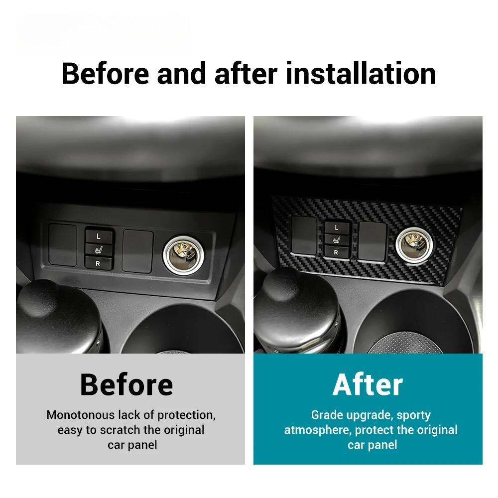 Carbon Fiber Cigarette Lighter Frame Trim for Toyota RAV4 2006-2012 LHD RHD Center Console Panel Cover