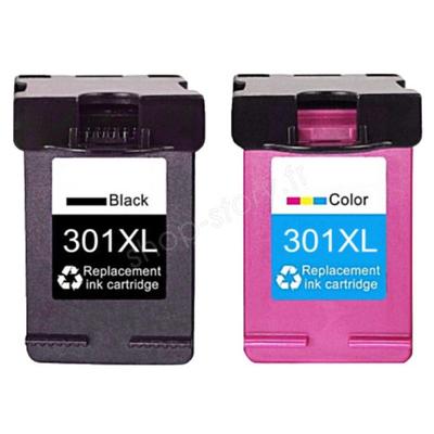 Ink Cartridges - SHOP-STORY - HP 301 XL - Pack of 2 - Black and Tricolor - Compatible HP