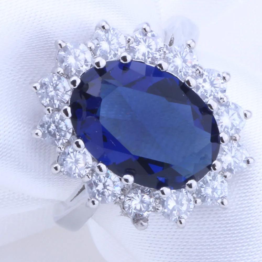 Carat Sapphire Ring Silver Charm Engagement  Ring European and American Fashion Temperament Luxury High Quality