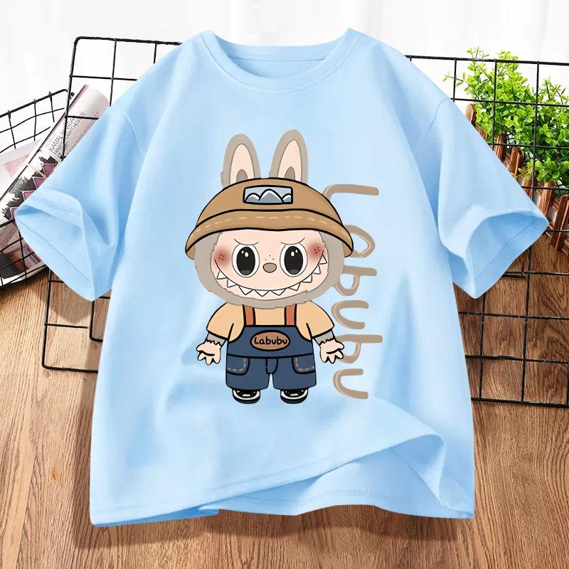 Labubu children's short sleeved T-shirt is soft and comfortable
