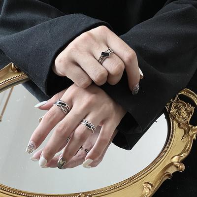 Retro Simple Opening Dongdaemun Cold Wind Epoxy Niche Design Ring Index Finger Ring Female Tide