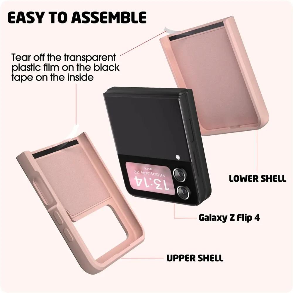 Dopamine Skin Feel Liquid Silicone Flip Case for Samsung Galaxy Z Flip 7 FE 6 5 4 3 Anti-Drop Ring Holder Magnetic Stands Cover