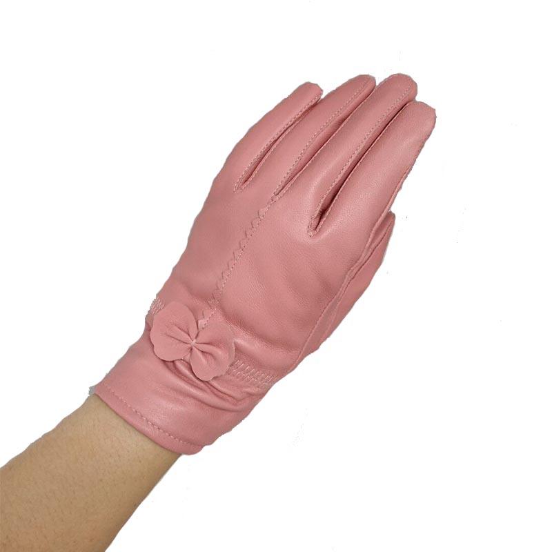 Gants en cuir pour femmes, couleur unie, gants de Protection chauds, accessoires d'extérieur, automne et hiver