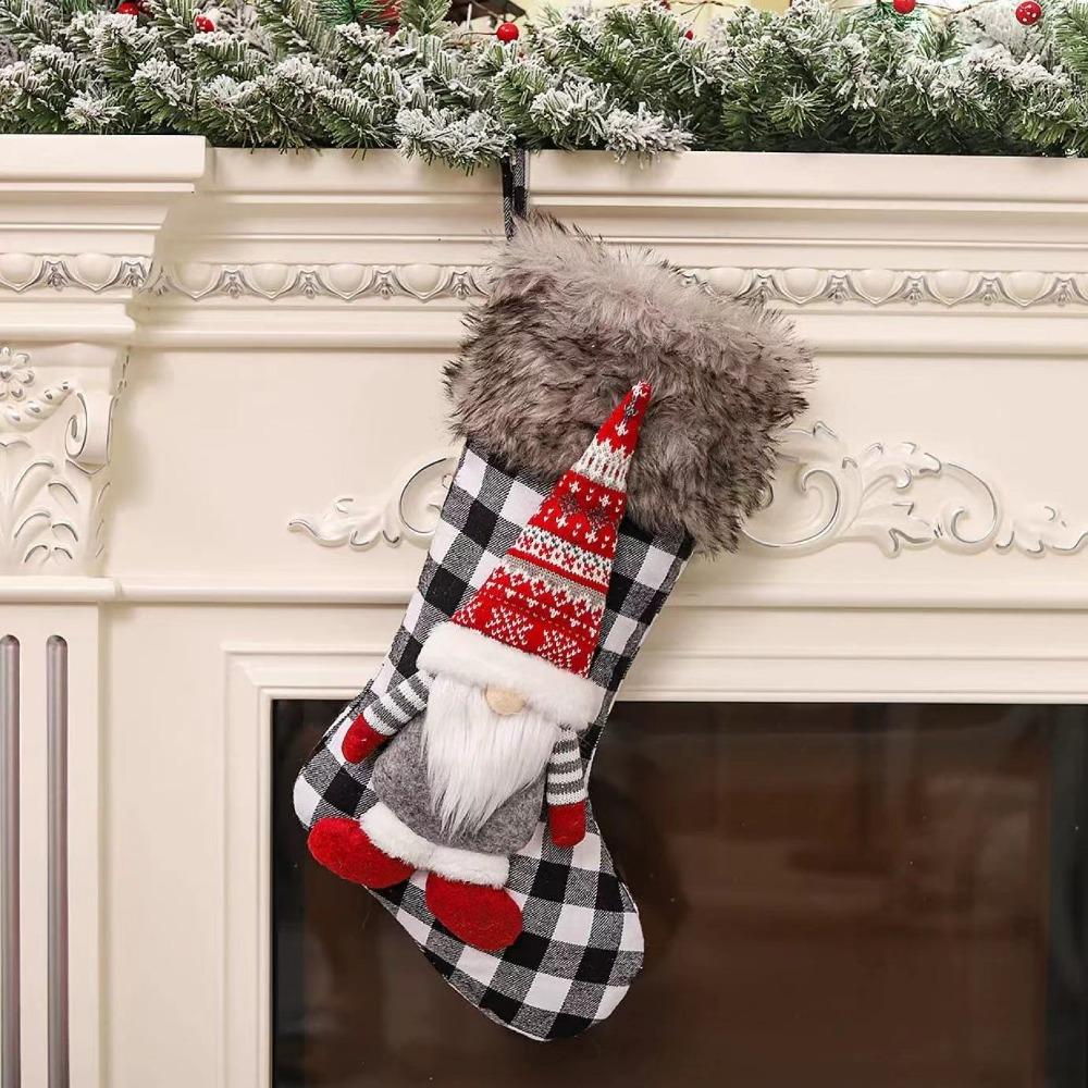 Large Size Dwarf Christmas Stockings Three-dimensional Doll Christmas Tree Pendant Gift Bag Candy