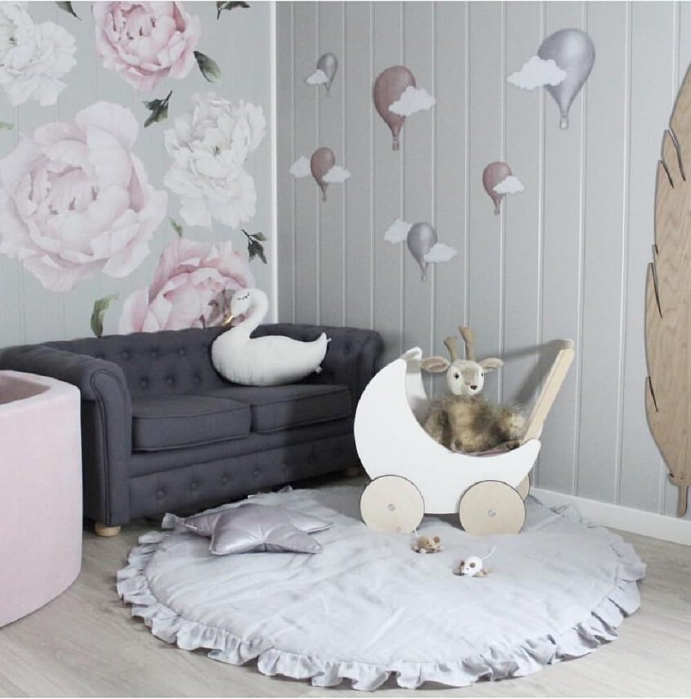 Soft, Round Play Mat, Rug, Play Area, Play Area for Baby Crawling, Play Mat, Circle Mat, Thick, Kids' Play Mat, Suitable for All Seasons, with