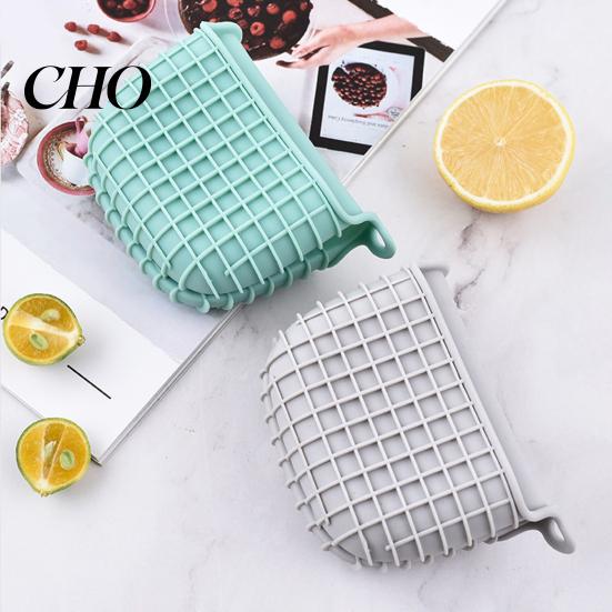 Heavy Ceramic Bowls 2Pcs Silicone Oven Mitts Heat Resistant Thick Grid Pattern Non-Slip Gloves for Microwave Baking Kitchen Accessory Utensil