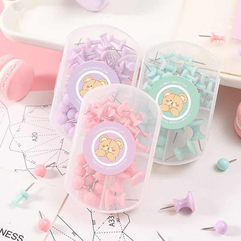 Macaron Color Stationery Set: Paper Clips, Ticket Clips, Stapler, Thumbtacks, and Binder Clips